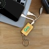 Rectangle Bamboo Charge Cable Keyrings Feature